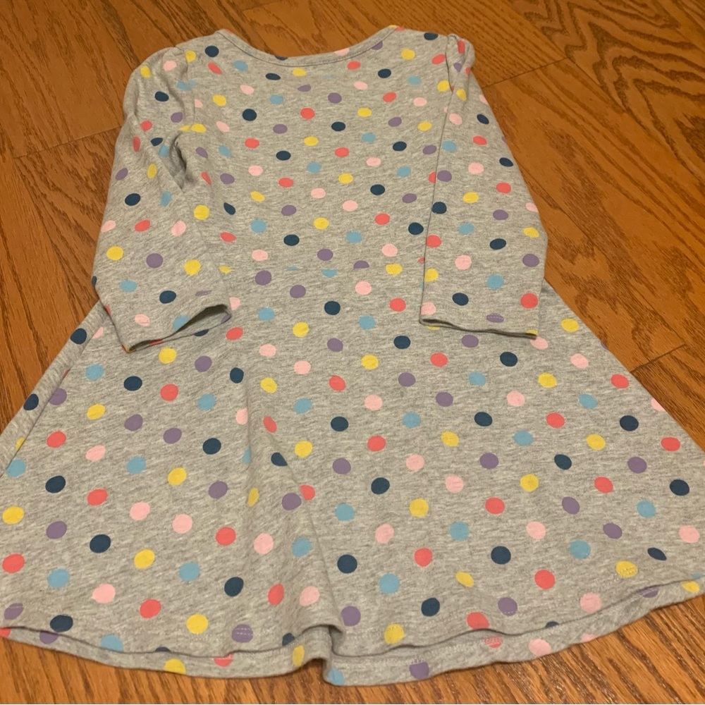 Baby GAP 4T polka dot long sleeve gray dress